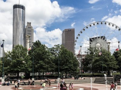 Photo of families at a park in Atlanta, Georgia