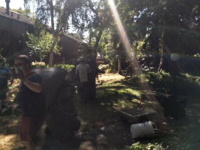 A neighborhood workday I helped organize. Our work together made the pandemic much more bearable. Credit: Neal Gorenflo